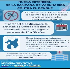 Nueva extensión de la campaña de vacunación contra el dengue